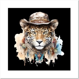 Watercolor Boho Leopard #2 Posters and Art